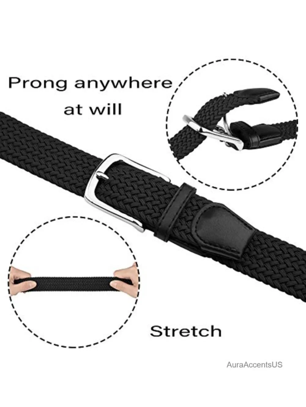 JUKMO Elastic Braided Belt Stretch Woven Belt Gift Box Golf Business Dress